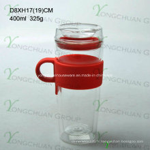 Tasse à café à double mur en verre Starbucks avec couvercle en silicone N6100 Ml Glass